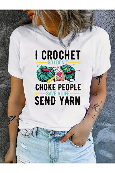 121 Stylish Women's T-Shirt with Letter Print, Perfect for Casual Everyday We...