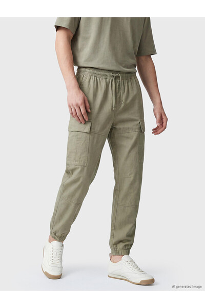 LC Waikiki Green Regular Fit Poplin Men's Jogger Pants