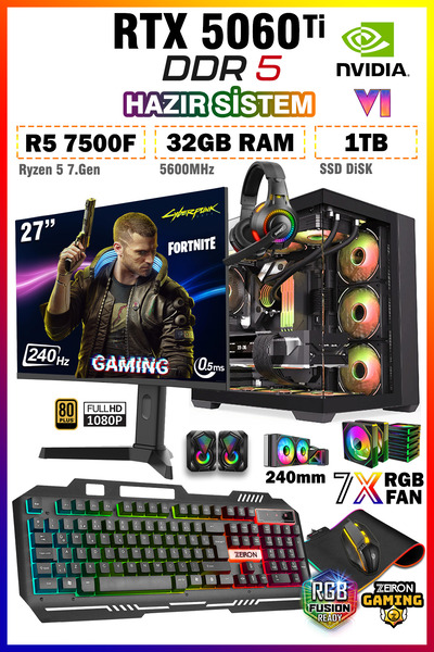 Zeiron Warrior Lion X60 Ryzen 5 7500F ∣ 32GB DDR5 RAM ∣ 1TB SSD ∣ Nvidia RTX5...