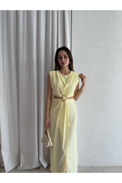 Mooi Butik Murphy Midi Dress 5753 - Yellow