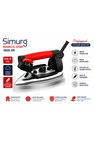 Silter Simurg SIM/200 Buharlı El Ütüsü 800W 220V 1820 Gr Profesyonel Sanayi T...