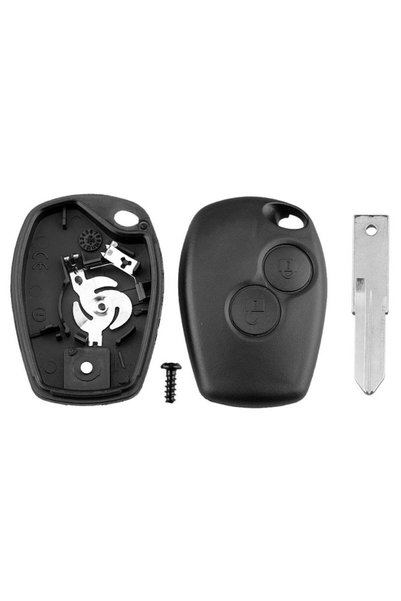 OEM Carcasă pentru telecomandă auto cu 2 butoane și lamă inclusă, compatibilă cu Dacia Logan, Sandero, Duster