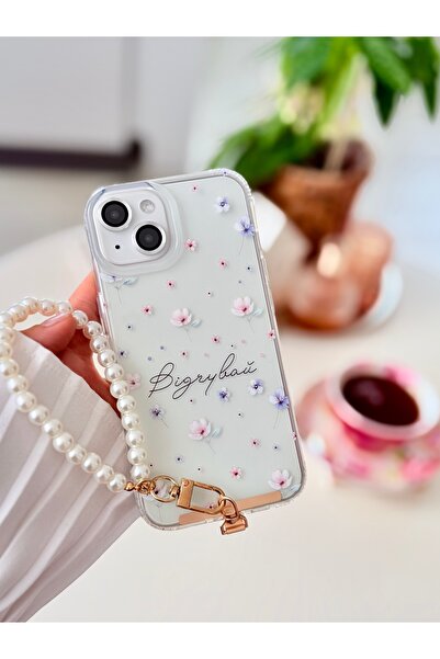 Go Aksesuar Iphone 15 - 14 VE 13 Uyumlu ÇİÇEK Charm Tasarımlı Esnek Silikon K...