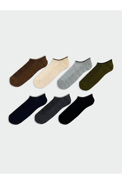LC Waikiki Rmz Gi̇yi̇m Farkiyla Men's Sneaker Socks 7-Pack