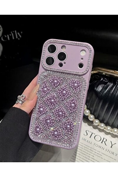 KILIF HOUSE Iphone 17 Pro Uyumlu Kamera Korumalı Premium İncili Parlak Taş İş...
