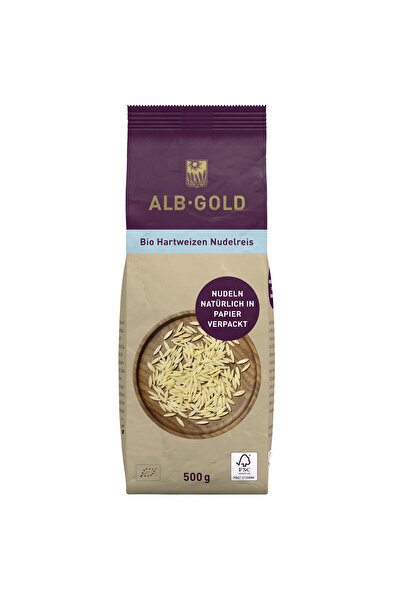 Alb-Gold Paste Orzo din Grâu Dur Organic White Gold 500 g