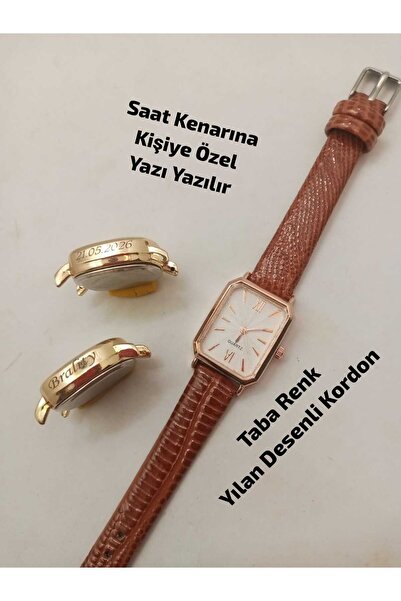 Brality SAAT KENARINA KİŞİYE ÖZEL YAZI YAZILIR , Vintage Tasarım - Taba Renk ...
