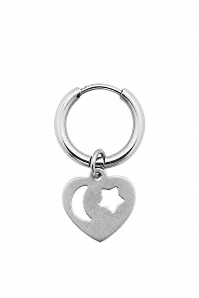 Blisse Piercing Unisex Silver Color Surgical Steel Dangle Moon Star Heart Fig...