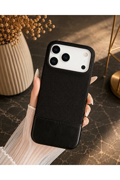 KILIF HOUSE Iphone 17 Pro Max Uyumlu Premium Deri Dokulu Kenarları ve Altı Ya...