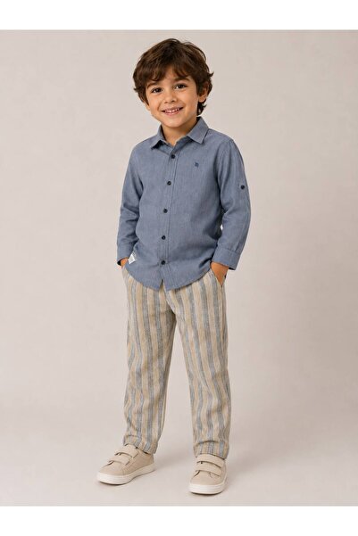 Ugly Duck 01-05 Years Old Shirt and Linen Pants Set - Multicolor