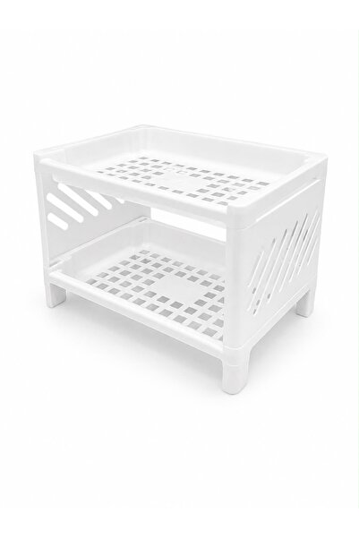 MİMOZA PARK 2 Katlı Çok Amaçlı Düzenleyici Raf Baharatlık Mutfak Banyo Tezgah Üstü Organizer 24,5x15x15 cm