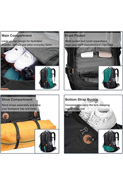 G4Free 50L Backpack Hiking Waterproof with Rain Cover Backpack Mountaineering...