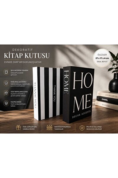 NARİBA 2'li Dekoratif Kitap Kutu Set