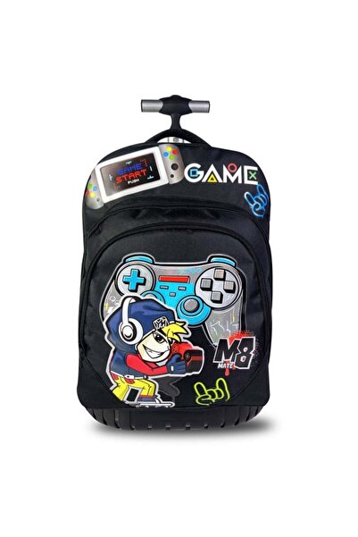 OEM Rucsac troler negru cu figurină model gamer - 33 x 27 x 47 cm