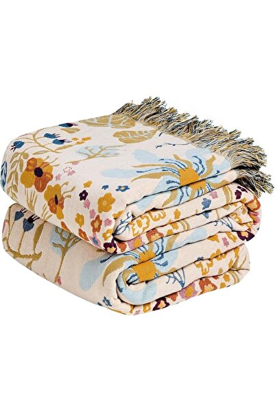 GENERAL MSGKV Boho Throw Blanket 100% Cotton Blankets for Bed Couch 60'x80', ...