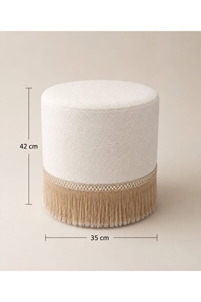 starella home Babyface Puf Silindir puf dekoratif puf oturma pufu makyaj pufu...