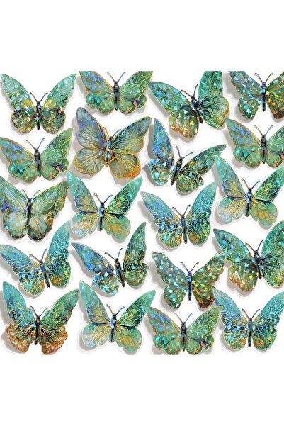 KASTWAVE Butterfly Wall Decor, 3D Fairy Butterfly Wall Stickers Removable DIY...