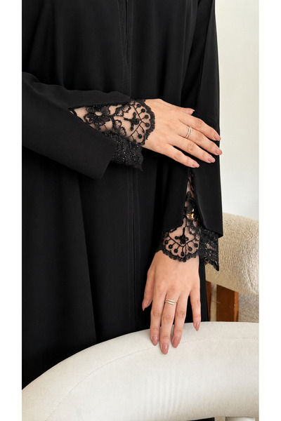 EKEA ABAYA عباية ليلى العملية بقماش ملكي صيفي وقصة نصف كلوش بأكمام دانتيل