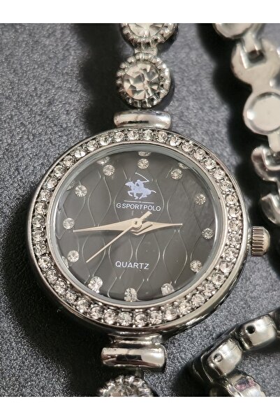 stainles steel Zircon Embellished Stainless Steel Women's Wristwatch