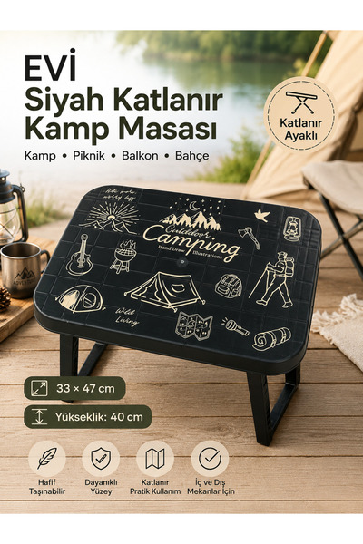 Evi Ev Gereçleri EVİ Katlanır Aktivite Masası Kamp Masası Plaj Piknik Mangal ...