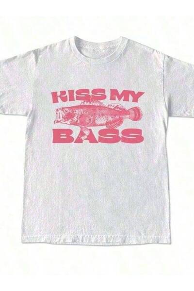4Car قميص صيد السمك بتصميم كلاسيكي من Kiss My Bass، قميص بتصميم جرافيك وردي، ...