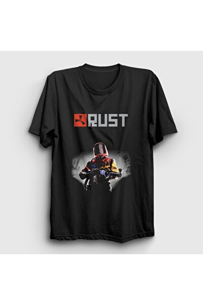 Presmono Unisex Black Cover Game Rust T-Shirt 616643Tt