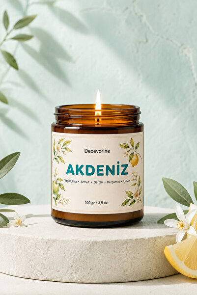 Akdeniz Kokulu Mum Ferah • Meyvemsi • Canlı • Aydınlık • Enerjik 100 Gr
