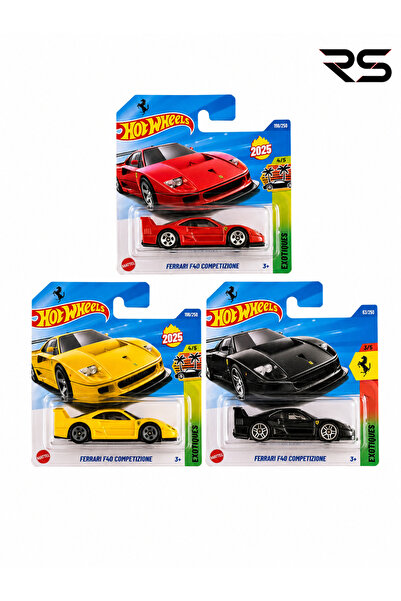 HOT WHEELS FERRARI F40 3 LÜ SET ( KIRMIZI - SİYAH - SARI )