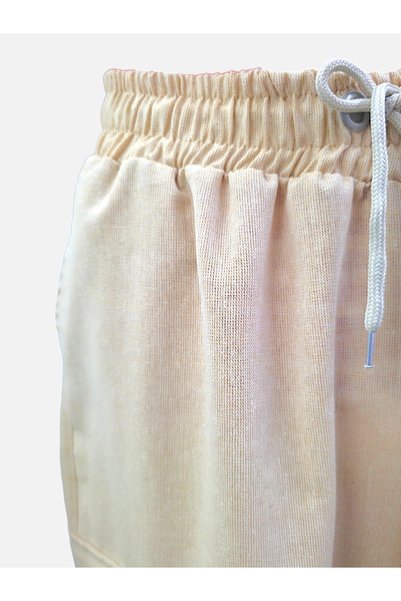 AHMERA Beige Linen Women's Regular Fit Pocket Capri