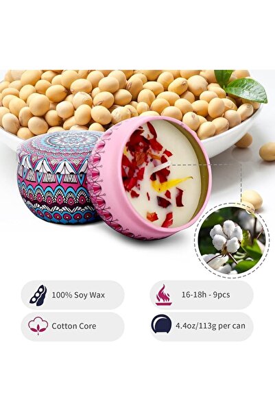 SKY TOUCH SKY-TOUCH Scented Candles Gift Set,9 pack Natural Soy Wax Jar Candl...