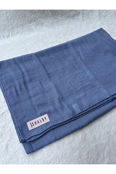 shalby Hijab Cotton Crash Shawl Blue