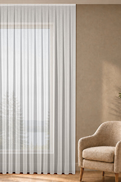 Gauze Fabric Design ستارة تول بيضاء من البامبو اللامع مطوية بشكل كثيف (1x3)
