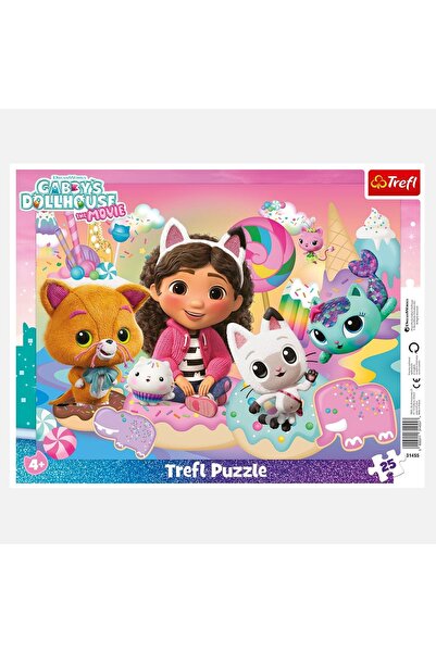 Trefl Puzzle Jumbo cu 25 de piese Gabby's Dollhouse Movie, cu pisici și dulciuri