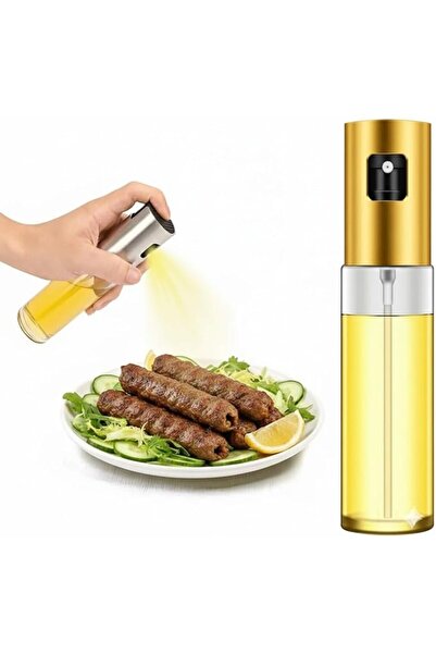 Generic 2Pcs Premium Olive Oil Sprayer, Glass Bottle with Golden and Silver c...