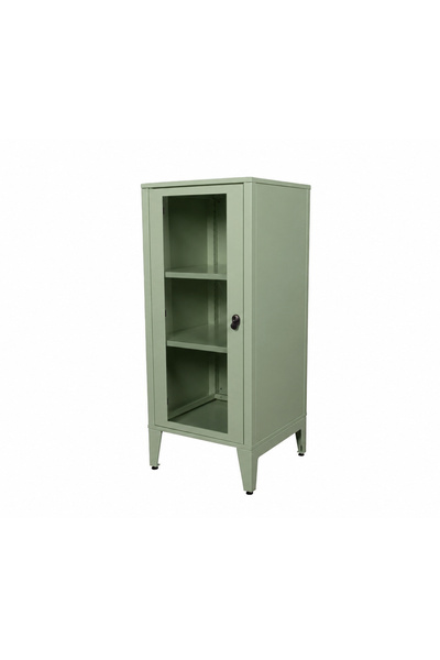 Ziglat 1110 Serisi Kilitli Metal Home Office Dolabı Cam Kapaklı Yeşil 450x1050x450 mm