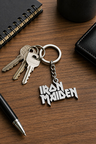 HER ŞEY NOTA www.herseynota.com Iron Maiden Logo Metal Keychain – Heavy Metal...