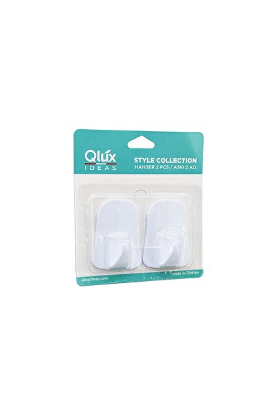 OSKA GLOBAL Qlux L-00735 2 قطعة شماعات بلاستيكية بيضاء غير شفافة