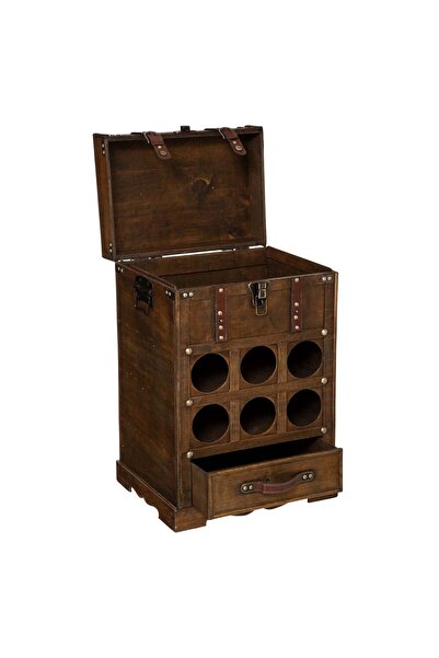 Atmosphera Cutie de vin din lemn închis la culoare - 6 sticle