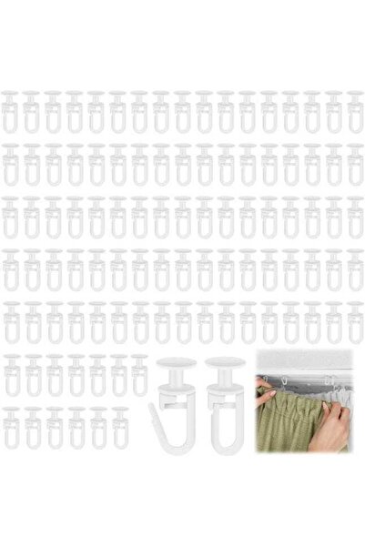 STARSTAR 100-piece set of curtain hooks and tracks, suitable for curtain trac...