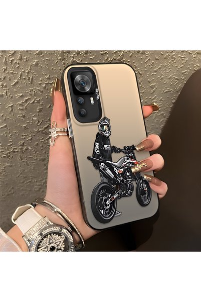 CHICASELUX Redmi K50 Ultra Compatible Motorcycle Rider Drawing with Helmet Pr...