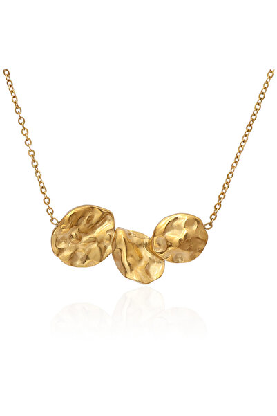 Noon Noora Stylish floral necklace, PVD-plated 18K gold stainless steel neckl...
