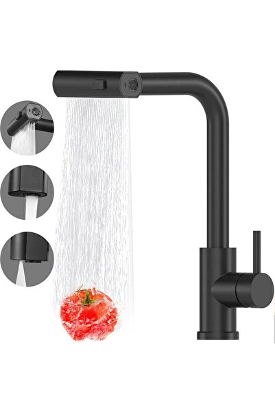 STARSTAR Kitchen faucet with drop-down sprayer, waterfall kitchen sink faucet...