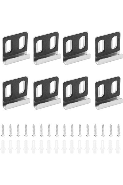 STARSTAR 8-Piece Heavy-Duty Mirror Hooks - Frameless Wall Mount Brackets for ...