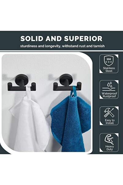 STARSTAR Two-piece double bathroom wall hooks, SUS 304 stainless steel, suita...