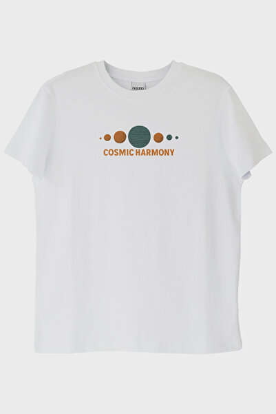 lofux Cosmic Harmony White T-Shirt