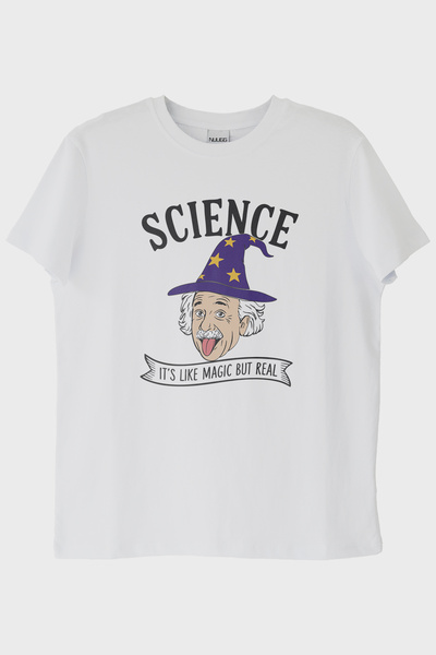 lofux Science Magic but Real White T-Shirt