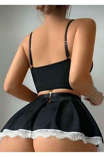 Siyah Fransız model kostüm