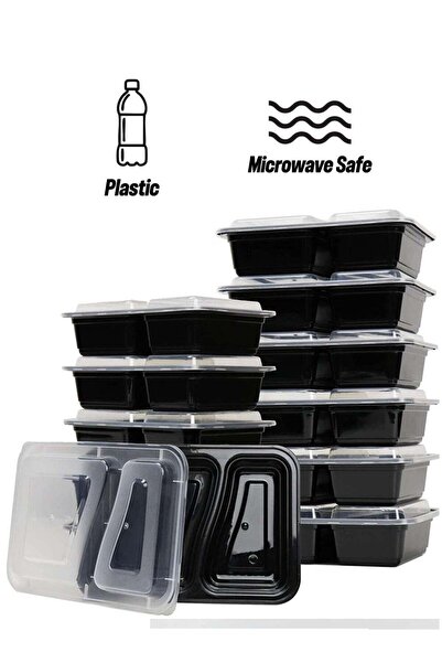 Generic 32oz Meal Prep Containers [25 Pack] 2 Compartment with Lids Food Stor...