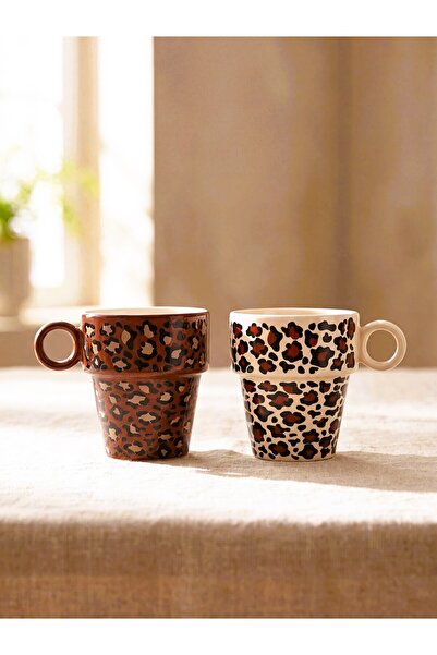 LC Waikiki Leopard Patterned Mug Set of 2 - 280 ml
