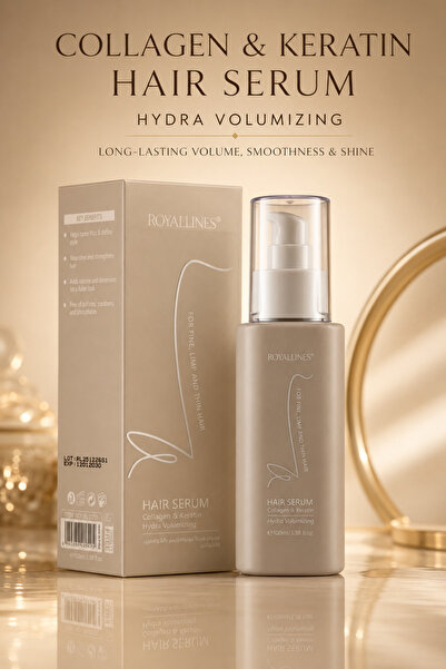 ROYALLINES Collagen & Keratin Hydra Volumizing Hair Serum 100ml – Lightweight...